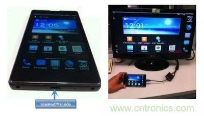 SlimPort支持新一代智能機(jī)和平板電腦連接至任何高清顯示設(shè)備，并兼容MyDP標(biāo)準(zhǔn)