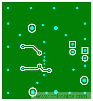 圖8：兩層板布線(底層)，器件為TDFN封裝