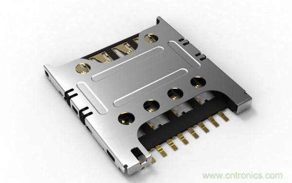 超薄插拔式Micro SIM卡連接器，高度僅為1.24毫米