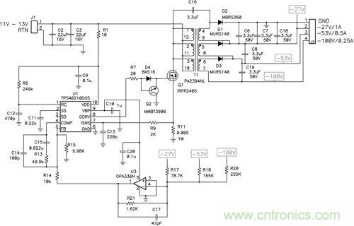 圖 1 這種獨(dú)特的拓?fù)浣Y(jié)構(gòu)可提供非常好的交叉調(diào)節(jié)，奧妙何在？