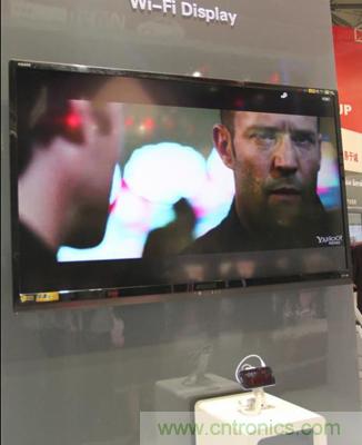 圖3：聯(lián)芯LC1811 的"WiFi Display"（同步無線輸出高清視頻）性能演示。