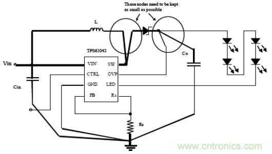 圖 11 承載開關電流的節(jié)點和線跡應保持最小化