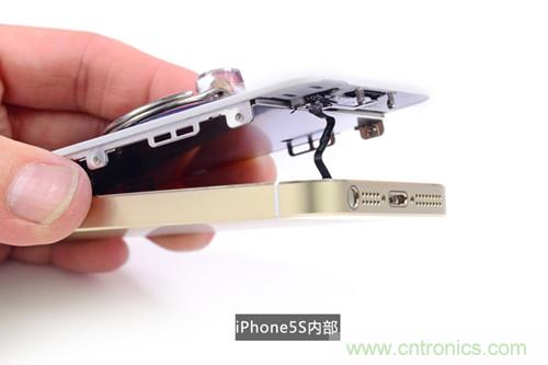 土豪金iPhone 5S拆解：內(nèi)部結(jié)構(gòu)升級(jí)，維修難度增加