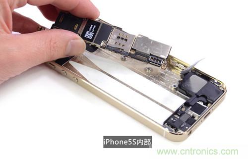土豪金iPhone 5S拆解：內(nèi)部結(jié)構(gòu)升級(jí)，維修難度增加