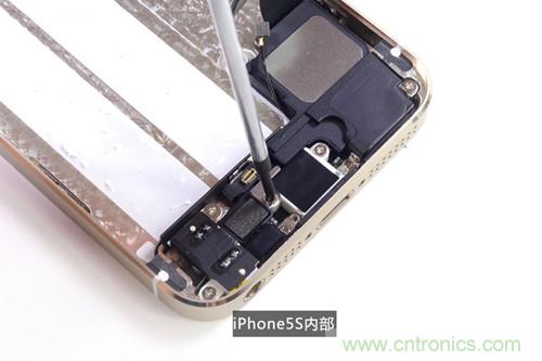 土豪金iPhone 5S拆解：內(nèi)部結(jié)構(gòu)升級(jí)，維修難度增加