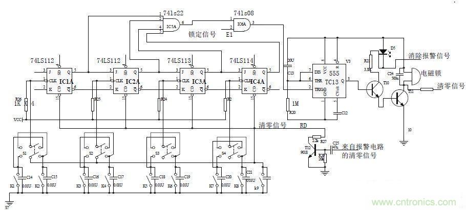 鍵盤(pán)輸入、密碼修改、密碼檢測(cè)、開(kāi)鎖、執(zhí)行電路