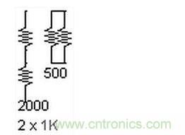 兩個電阻，兩種組合。這個很簡單。
