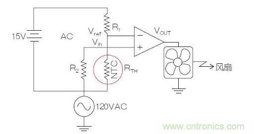 測(cè)溫電橋電路。