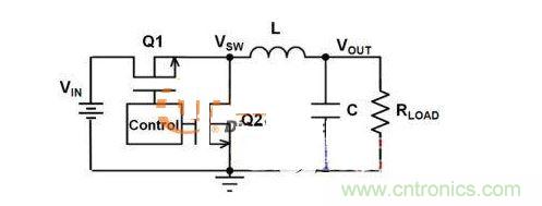同步降壓轉(zhuǎn)換器電路圖。