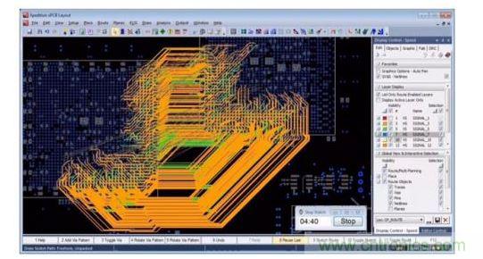 秒表顯示從繪制草圖到完成此復(fù)雜布局花費(fèi)了不到五分鐘。