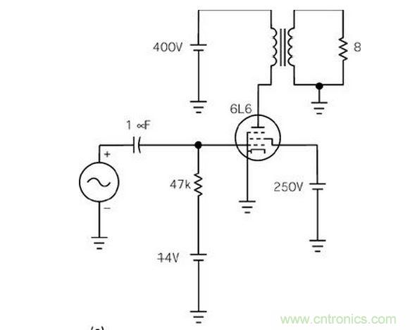 五極管（a）能輸出比三極管（b）大得多的功率，但采用升壓三極管配置除外（c）
