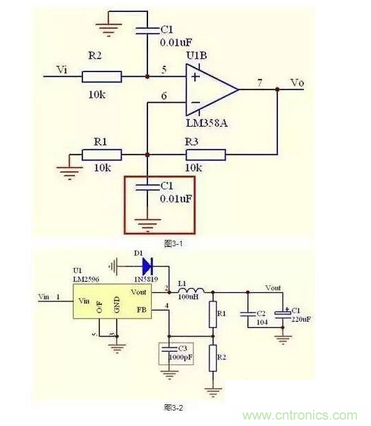 2、不要在運放輸出直接并接電容