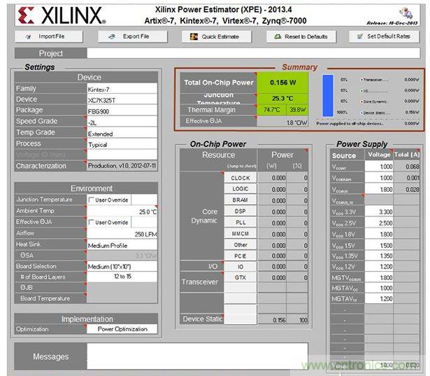 功率估算器工具。