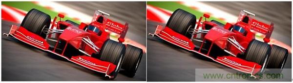 右側(cè)圖片按照DSC規(guī)范進(jìn)行了2.5x壓縮，左側(cè)圖片未經(jīng)壓縮。瀏覽者很難看出兩者的差別。