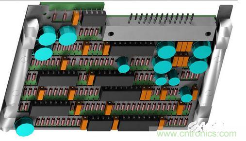 F-16戰(zhàn)斗機(jī)的雷達(dá)干擾裝置PCB，在所有的零組件下方有一個鋁制散熱器；千萬別讓機(jī)械工程師為了散熱器設(shè)計而自作主張布局PCB，以免犧牲電子能。