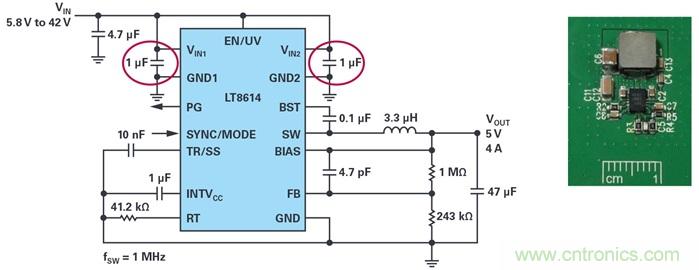 是否可以將低EMI電源安裝到擁擠的電路板上？