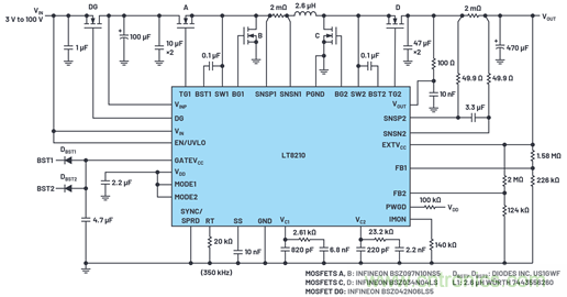 為汽車電子系統(tǒng)提供供電和保護，無開關(guān)噪聲，效率高達99.9%