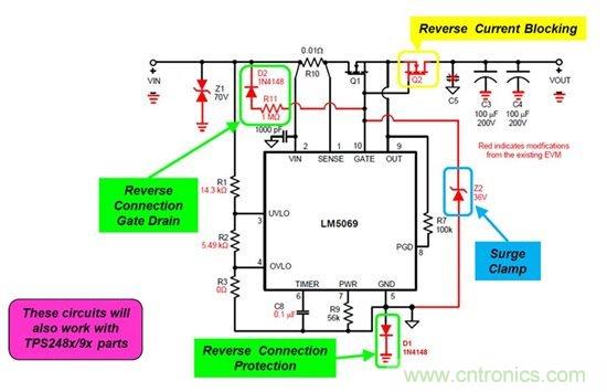 針對反向連接、浪涌鉗位以及反向電流保護進行防御