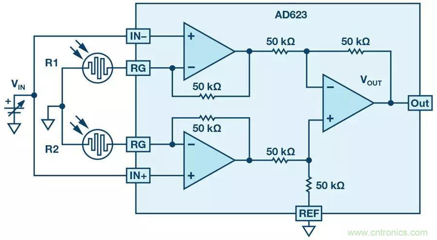 你有沒有試過用儀表放大器測量兩個光源的相對強(qiáng)度？