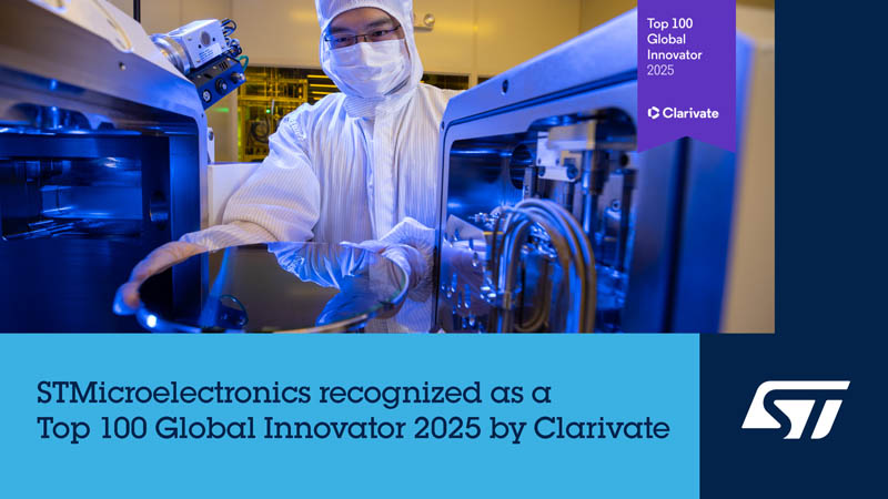 意法半導(dǎo)體被評(píng)為2025年全球百強(qiáng)創(chuàng)新機(jī)構(gòu)，已連續(xù)七年獲此殊榮