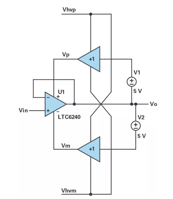 能否讓低壓放大器自舉來獲得高壓緩沖器？